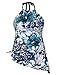 Hilor Women's High Neck Swimwear Halter Tankini Tops Asymmetrical Swimsuits Flowy Bathing Suit