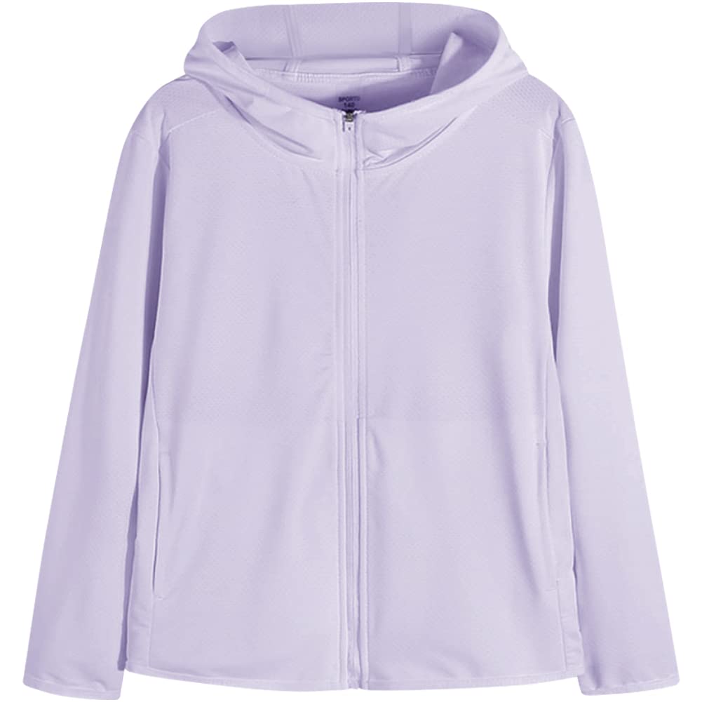 [Ｋａｙｉｙａｓｕ] 子ども 日焼け止め 薄手フード付きパーカー 男の子 女の子 水遊び 冷え防止 虫よけ UVカット 紫外線カット 長袖 速乾 キッズ 110-180 親子服(110 パープル) の商品画像