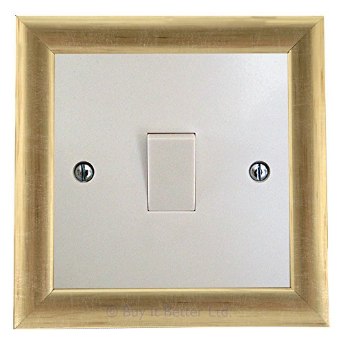 ElekTek Decorative Switch Surround Frame Cover Finger Plate Contemporary Gold Antiqued — image 1