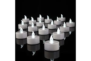 VETOUR 24pcs Flameless Tea Lights Candles Realistic LED Flickering Operated Pumkin LED TeaLights Candles Long Lasting Electric Fake Candles Decoration for Party and Gifts Ideas