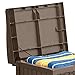 Suncast SSW1201 22 Gallon Resin Wicker Outdoor Storage Deck Box with Seat, Java