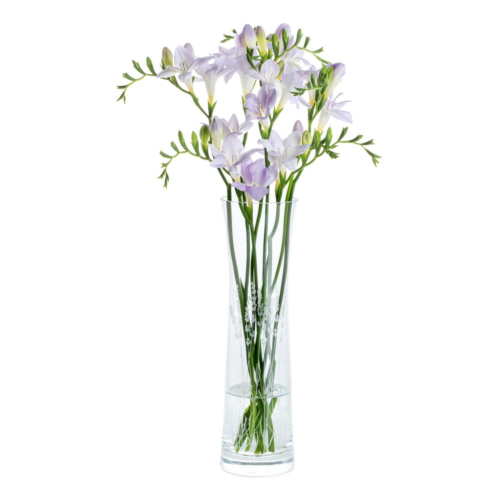 Dartington Crystal Bloom Tall Lavender Vase | Decorated Flower vase — image 1