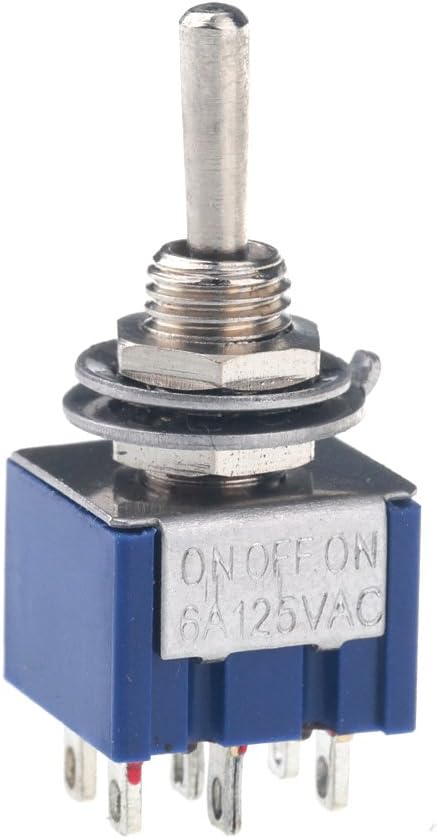 Musiclily 3 Way SPDT Guitar Mini Toggle Switch 6 Pin ON/OFF/ON Selector,Blue
