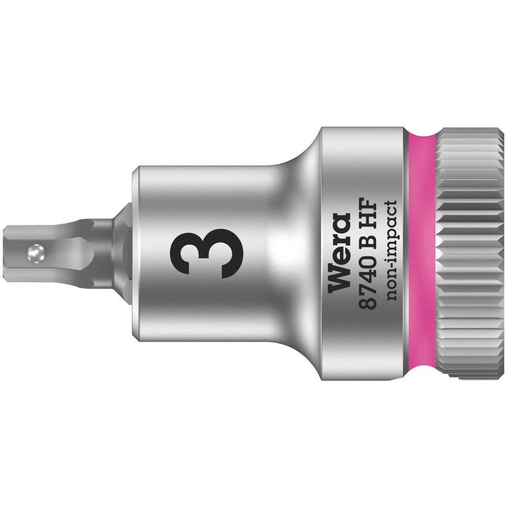 Wera 05003030001 8740 B Holding Function Zyklop In-Hex Bit-Socket, Bright Pink, 3/8-Inch, 3 x 35 mm