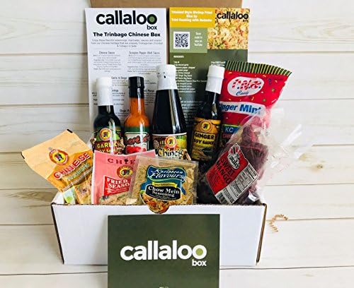 The Trinidad &amp; Tobago Chinese Box: Chief Garlic &amp; Ginger Soy Sauces, Chinese Sauce, Fried Rice &amp; Chinese Seasonings, Bertie's Pepper Sauce, Paula's Preserved Mango, KC Ginger Mints