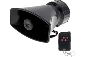 ePathChina 7 Tone Sound Loud Car Siren Vehicle Horn Hooter/Ambulance/Siren/Traffic Sound with Black Remote Controller 12V 100W (1PC Remote Controller)