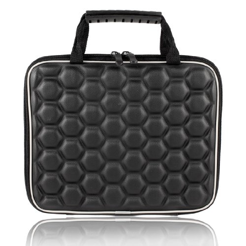 uxcell 10 10.1 10.2 Inch 3D Hexagon Pattern Laptop Sleeve Handbag Bag Black