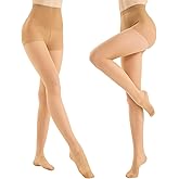 WiliW 2 Pairs Ultra Strong Tights for Women 10D Rip Resistant Sheer Pantyhose High Waist Control Top Tights