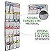 Unjumbly Over the Door Shoe Organizer with 40 Large Breathable Mesh Pockets, Space Saving Shoe Holder, Hanging Shoe Rack for Entryway Bedroom Closet Storage (Black Trim with Grey, 24 Pockets)