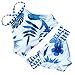RUUHEE Womens Push up Padded High Neck Bikini Floral Printing Swimsuit 2 Piece (M(US Size 4-6), Blue-2-2)