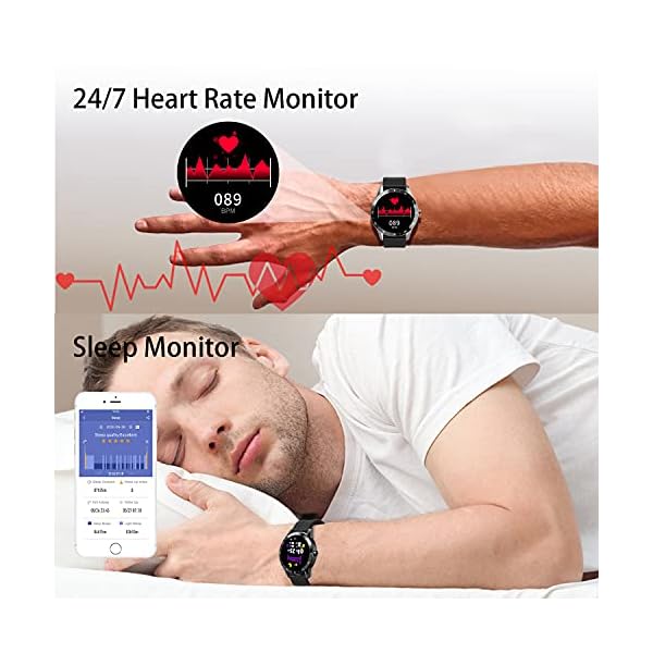 Blackview Smart Watch for Men, Full Touch Screen Fitness Trackers with Heart Rate Sleep Monitor, Fitness Watch with 5ATM…