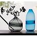 CASAMOTION Optic Hand Blown Solid Color Art Glass Vase, Gift Boxed, Blue, 12 Inch