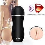 Male Masturbator Cup Sex Toy with Removable Vibration Bullet, HOLYVO Realistic Silicone Luxury Pocket Pussy Stroker with Controllable Tantalizing Porn Star Moaning Feature for Life like Experience