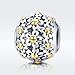 BAMOER Charm 925 Sterling Silver Poetic Daisy Flower Heart Enameled CZ Solid Charms Beads for DIY Bracelet Accessories