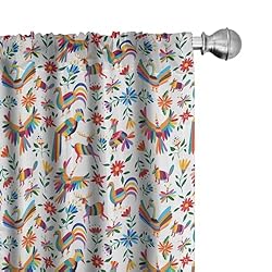 Ambesonne Mexican Window Curtains, Traditional