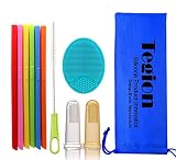 Tegion Thin Short Reusable Toddlers& Kids Silicone Straws for The First Years Take & Toss Spill Proof Straw Cup, 10 OZ yeti rtic lowball tumbler (boys girls mix color)