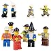 16 pcs Minifigures Building Sets Community People with Interchangeable Hats for Preschool-Sized Building Bricks 100% Compatible