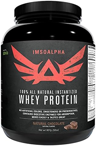 IMSOALPHA | WHEY PROTEIN | 100% All Natural Whey Sweetened With Stevia | 28 Servings (Natural Chocolate)