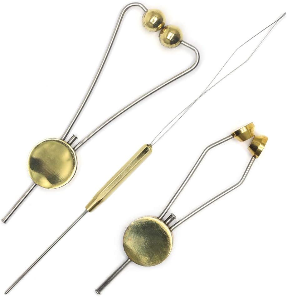 XFISHMAN Fly Tying Bobbins Holder Tools 2 Size Super Smooth Bobbins with 1 Bobbin Threader Set