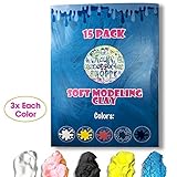 Clay for Slime - {Like Daiso Clay, but Smoother!} 15 Pack Butter Slime Clay, Soft Modeling Clay for Kids, Air Dry Clay, Slime Stuff, Slime Supplies, 5 Bright Colors, Includes Our Special Snow Clay