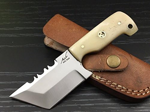ASH JS89W CUSTOM HANDMADE HUNTING TANTO KNIFE 440C STEEL 6"