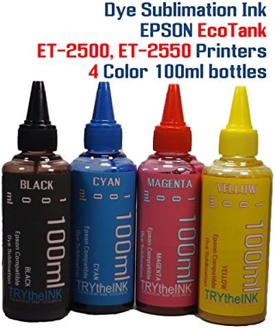 Dye Sublimation Ink 4 Multi Color 100ml Bottles - EcoTank ET-2500, ET-2550