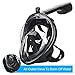 Snorkel Mask with 180° Full Panoramic View Anti-Fog, Anti-Leak with Adjustable Head Straps and longer Snorkeling Tube Larger Viewing Area for Adults and Youth (Black, L-XL)