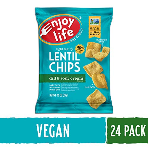 Enjoy Life Dill and Sour Cream Lentil Chips, Dairy Free Chips, Soy Free, Nut Free, Non GMO