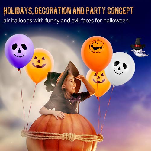 image for TOKKY Halloween LED Balloons - 30pcs Light Up Balloons Halloween Ghost