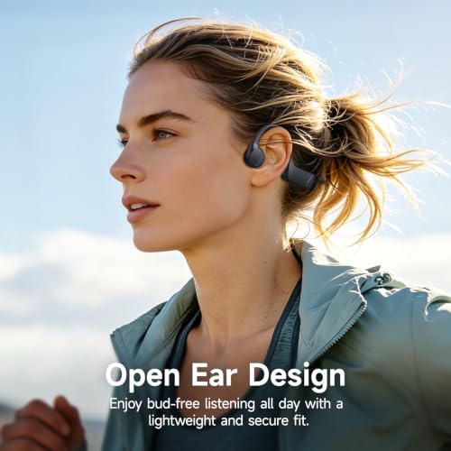 Bone Conduction Bluetooth 6.0 Earphones, IPX6 Wireless Bone Headset | Bone Conduction Open Ear Headphones with Mic,Open Ear Sport Earphones for Running, Cycling and Fitness