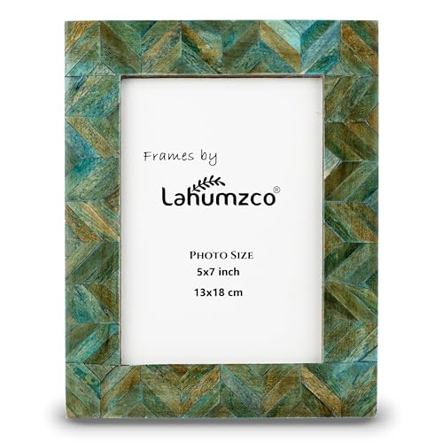 Lahumzco Antique Verdigris Bone Inlay Photo Frame