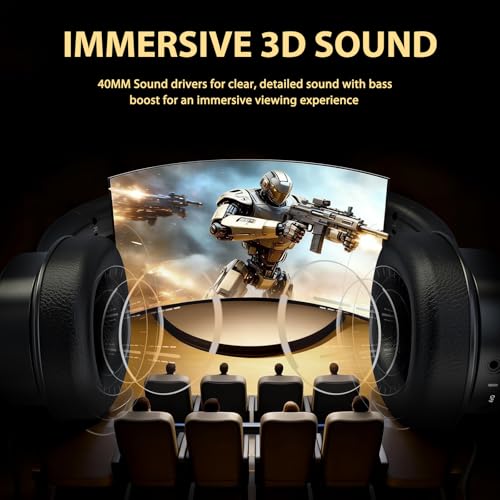 Wireless Headphones for TV Watching, TV Headphones Wireless for Seniors with Low Latency , V5.4 Over Ear Headphones with Digital Optical RCA AUX 3.5 MM Transmitter Charging Dock, for Elderly Seniors