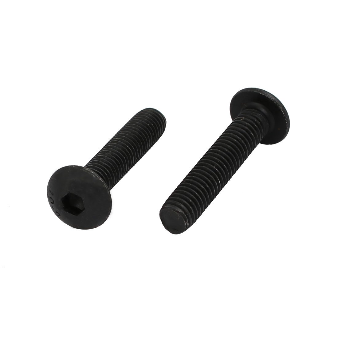Sourcingmap 2pcs M5x25mm 10.9 Grade Hex Socket Reverse Left Hand Thread Screw Bolt Black