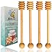 Handmade Wooden Honey Dipper Sticks – 6,5 Inch Wooden Syrup Dippers – Honeycomb Sticks Perfect for Drizzling Honey, Maple Syrup, Chocolate, Caramel, Honey Spoons
