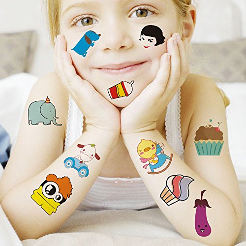 Kids Gift for 3-15 Years Old,300+ Children Tattoos Temporary Tattoo Sticker,Colorful,Funny,Kinds of Design,Safe,30 Pcs(Kids Tattoos) (Cartoon)