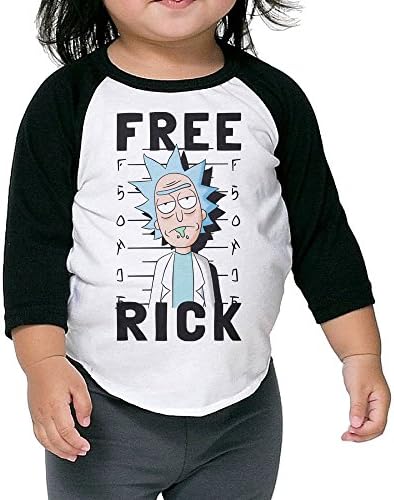 Caromn Kids Child Free Rick Baseball Raglan T-Shirt 5-6 Toddler