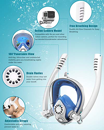 image for Aven Snorkel Mask Full Face K2 Free Breathing Backstroke Swimming [Dou