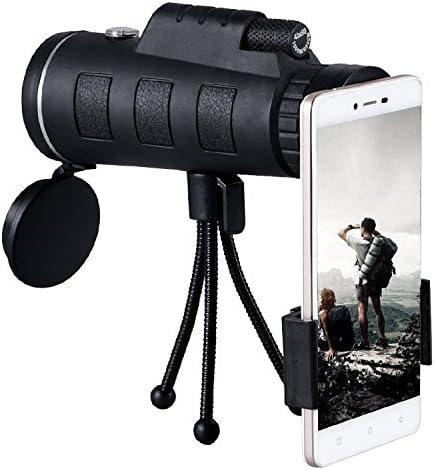 Alinshi 40x60 Magnification Monocular Scope Telescope With Phone Holder and Tripod For Hiking / Surveillance / Camping / Fishing (kids / adults)