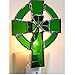 Irish Night Light Celtic Cross and Shamrock Stained Glass
