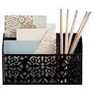 Design Ideas Brocade Magnetic Divided Bin, Black