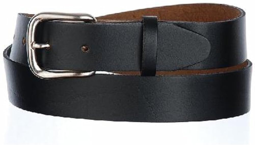 Men's Top Grain Oil Tan Plain Leather Belt With Silver Buckle MADE IN