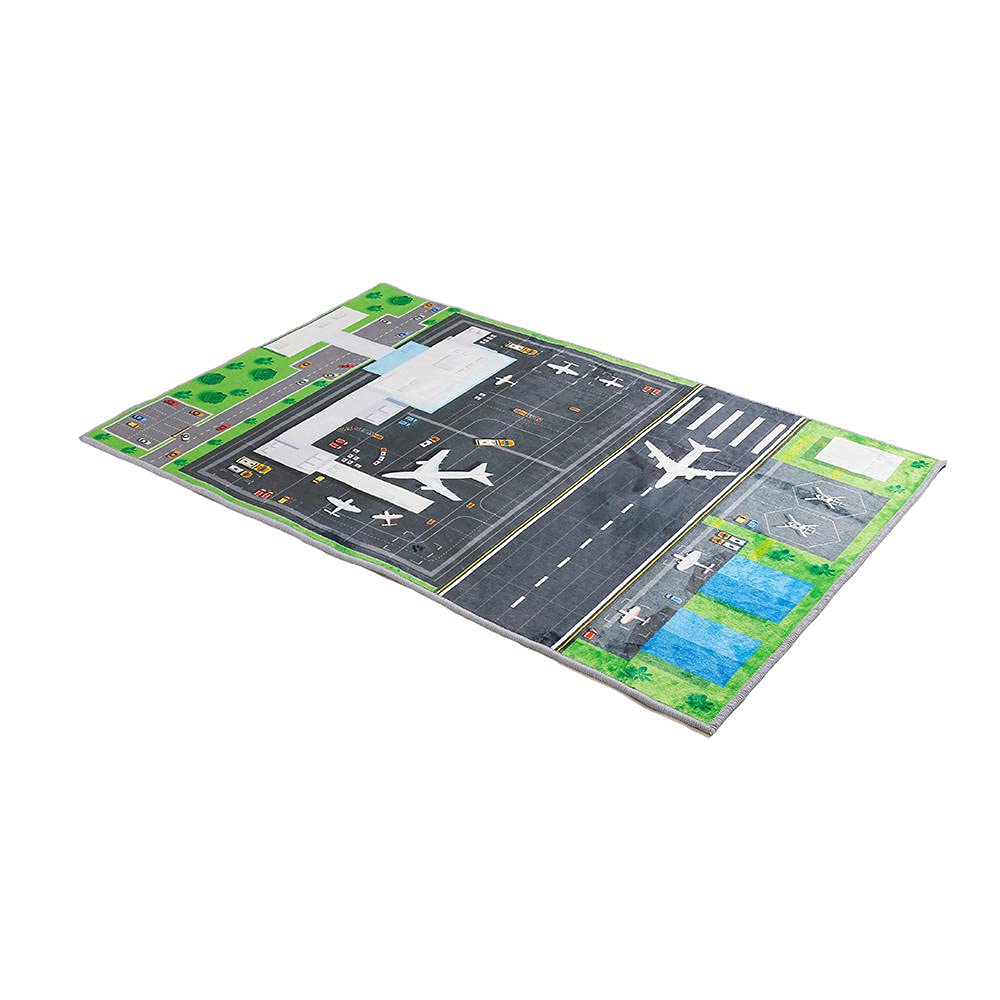 Rururug Kids Carpet Play mat, Airport runway plane Kids Rugs For Playroom & Kid Bedroom, Soft Foldable Room Decor rug airport mat 80x120(2ft7 x3ft11)