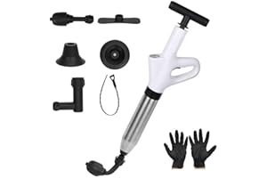 Vienki Toilet Plunger, High Pressure Toilet Plunger – Air Drain Unclogger Blaster with Visual Barometer, Heavy Duty Plungers for Bathroom Toilet, Floor, Kitchen Sink & Plumbing Clogs, Stainless Steel - 1