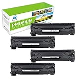 AZTECH 4 Pack 1,600 Pages Yield Black Compatible Toner Cartridge Replaces CE285A CE285 85A Used For LaserJet Pro P1102 P1102W P1100 M1212NF MFP M1217NFW MFP MF3010 M1210 M1132 Printer