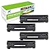 AZTECH 4 Pack 1,600 Pages Yield Black Compatible Toner Cartridge Replaces HP CE285A CE285 85A Used For HP LaserJet Pro P1102 P1102W P1100 M1212NF M1217NFW MF3010 M1210 M1132 Printer