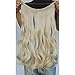 Invisible Wire Hair Extensions Pieces Secret Curly Wavy Hair Extension Synthetic Adjustable Headband for Women Hairpieces (20 Inch (Pack of 1), Beige Blonde Mixed Bleach Blonde)