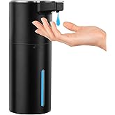 Automatic Soap Dispenser Touchless, 13.5oz Rechargeable Liquid Pump | 4 Adjustable Liquid Levels, Countertop &amp; Wall Mount, Electric Dish Hand Soap Dispenser for Kitchen Sink Bathroom Black