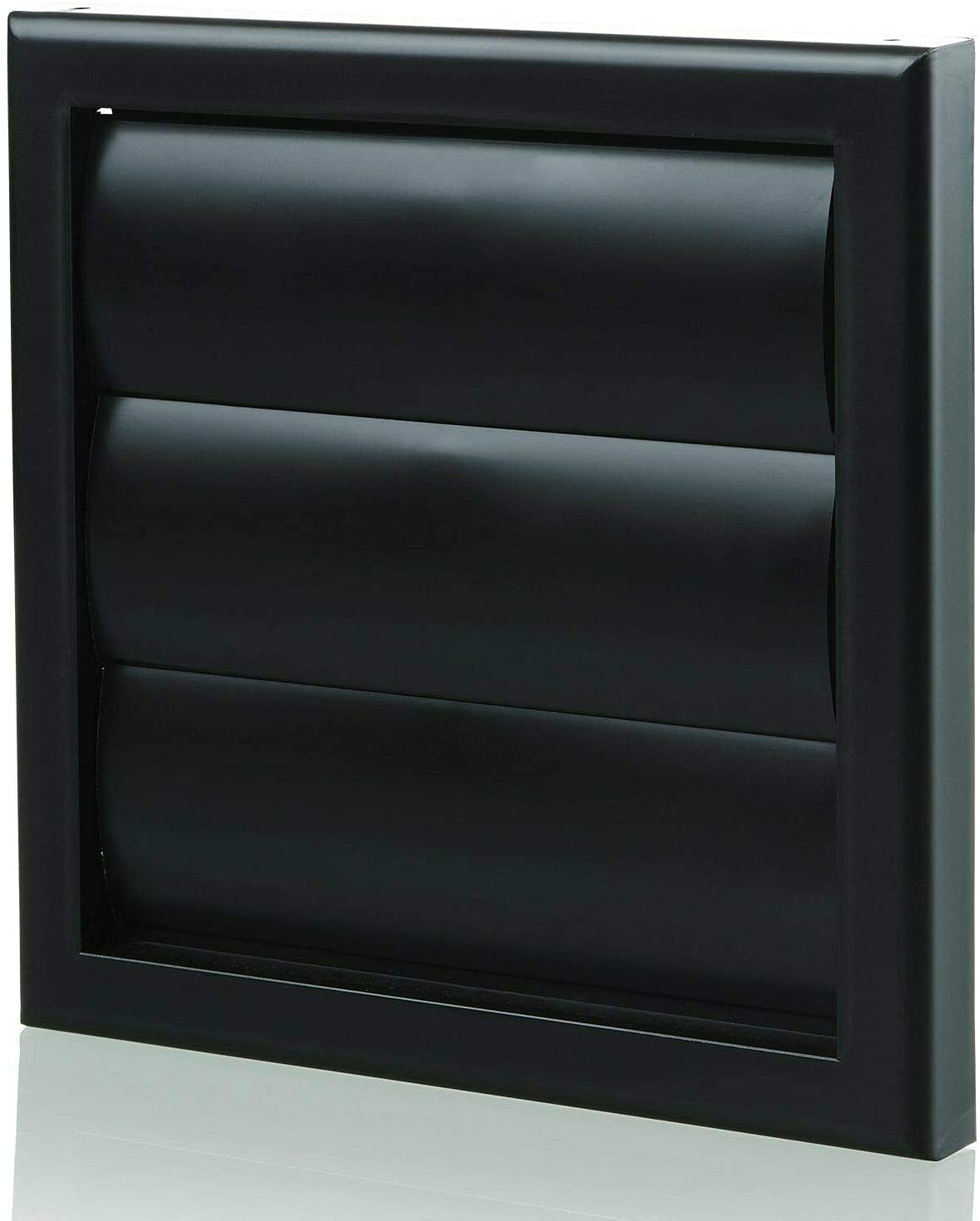 Vents 125mm Black Gravity Shutter Grille – 185 x 185mm Diameter External Vent Cover for Bathroom, Kitchen, Extractor Fans & Ducting