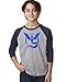 Pokemon Go Gym Team Mystic Blue Youth Raglan Tee T-Shirt Navy Grey Medium
