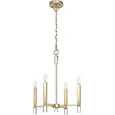 Hunter - Sunjai 4-Light Alturas Gold, Medium Size Pendant Light, Dimmable, Formal Style, Candle Shaped, for Bedrooms, Kitchen